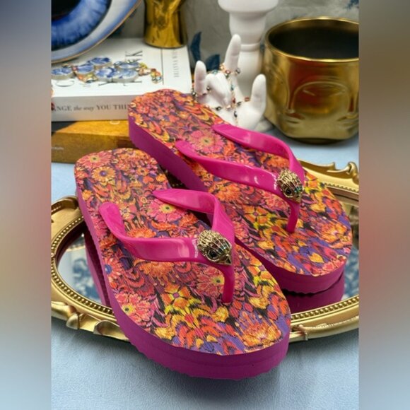 🆕 KURT GEIGER LDN 🧿 X MATTHEW WILLIAMSON NWOB Pink Kensington Flipflop, Sz 7 - Picture 7 of 13